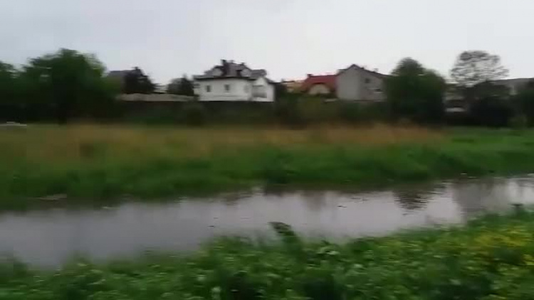 Zamość po ulewie 20 maja 2019. Zalane tereny między ul. Wiejską i Lisa Kuli